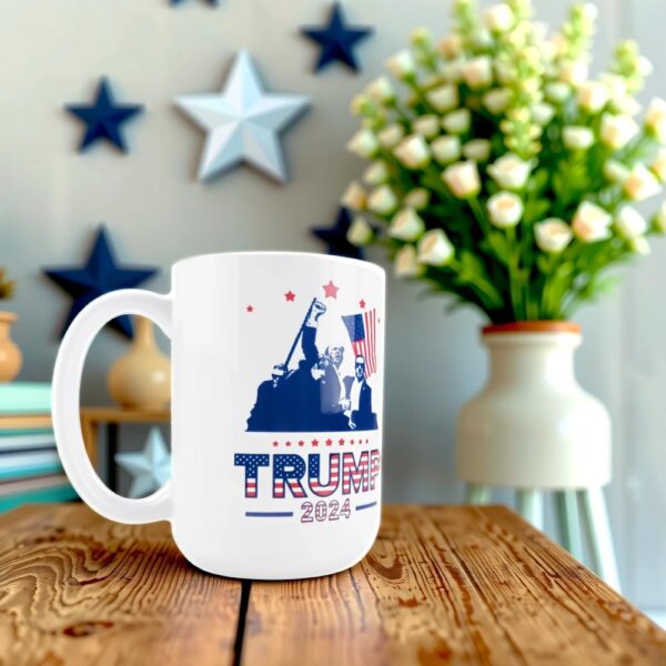 Hogg 15 oz Trump Coffee Mug - Assassination Attempt, Ceramic Trump Mug 2024, - Image 2