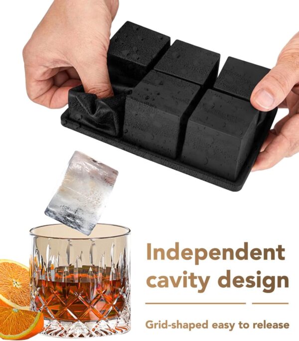 Silicone Ice Cube Trays for Freezer – Large Square Ice Cube Molds - Image 2