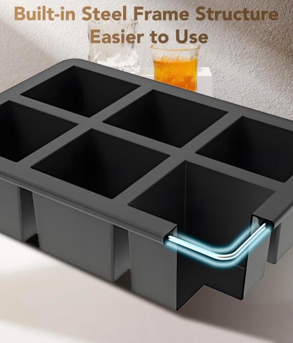 Silicone Ice Cube Trays for Freezer – Large Square Ice Cube Molds - Image 4