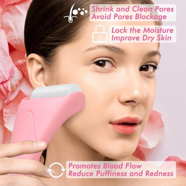 Gua Sha & Ice Roller for Face, Small Gifts, Facial Tools for Puffiness and Redness - Image 2