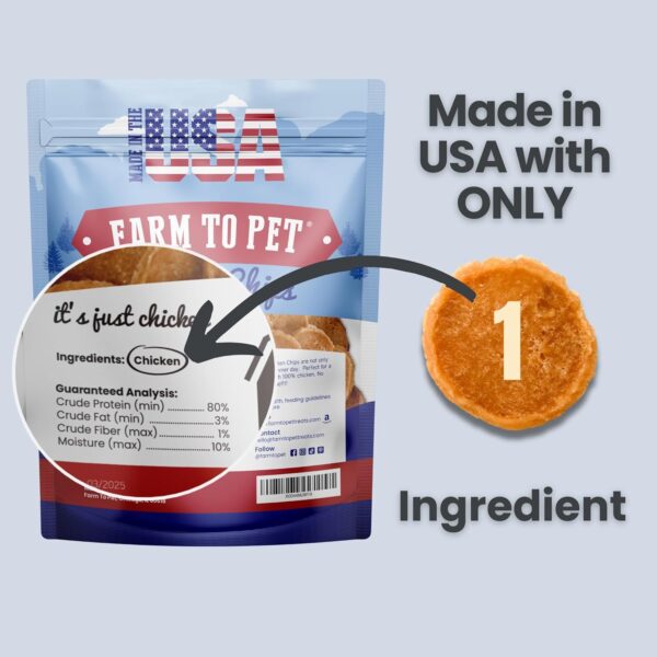 Farm To Pet - Dog Training Treats - Chicken Chips, Single Ingredient, - Image 2