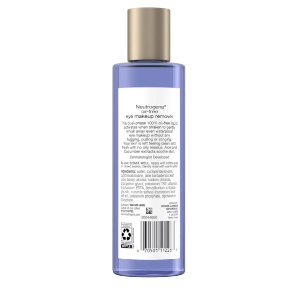 Neutrogena Gentle Oil-Free Eye Makeup Remover & Cleanser for Sensitive Eyes, Non-Greasy Makeup Remover, - Image 4