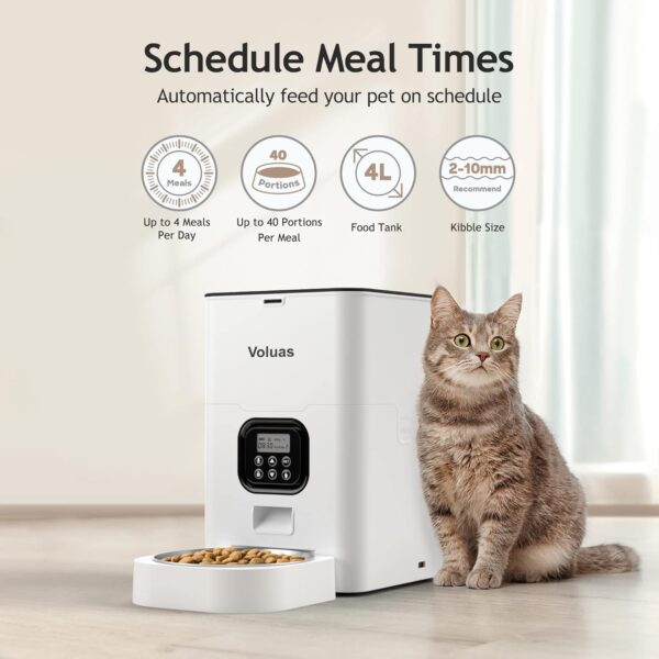 VOLUAS Automatic Cat Feeders - Timed Pet Feeder for Cats and Dogs - Image 2