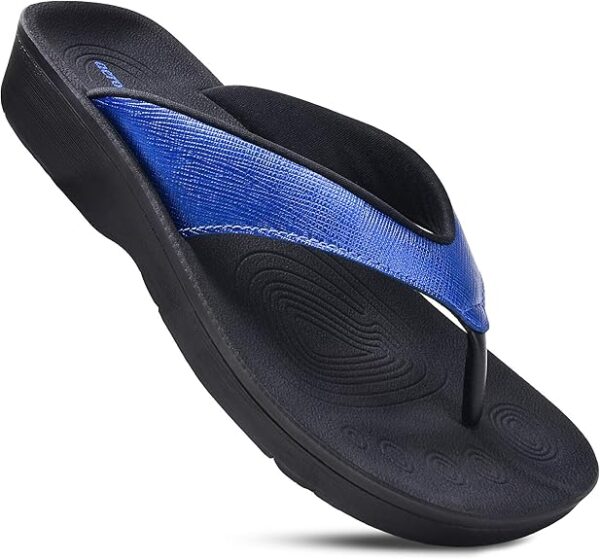 AEROTHOTIC Slip On Recovery Footwear Plantar Fasciitis Flip Flops for Women Yoga Mat Outdoor Walking Beach Ladies Arch Support - Image 3