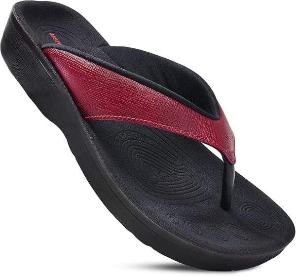 AEROTHOTIC Slip On Recovery Footwear Plantar Fasciitis Flip Flops for Women Yoga Mat Outdoor Walking Beach Ladies Arch Support - Image 4