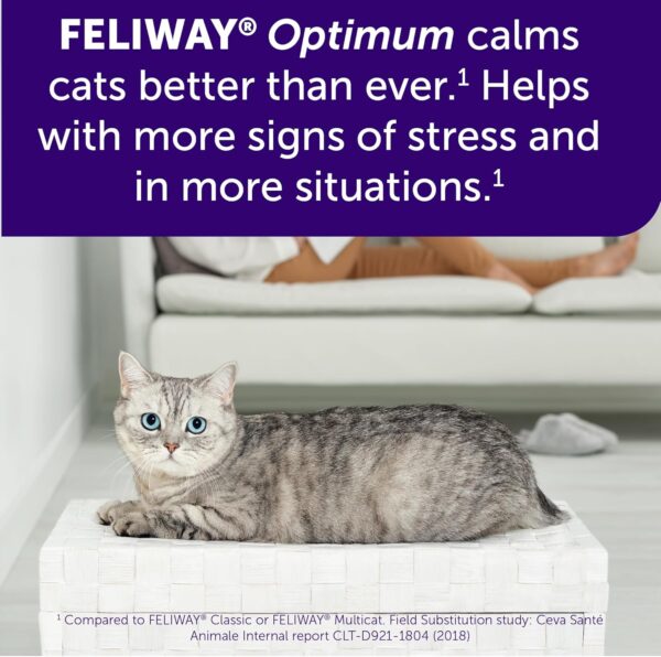 FELIWAY Optimum, Enhanced Calming Pheromone 30-day Refill – 3 Pack - Image 3