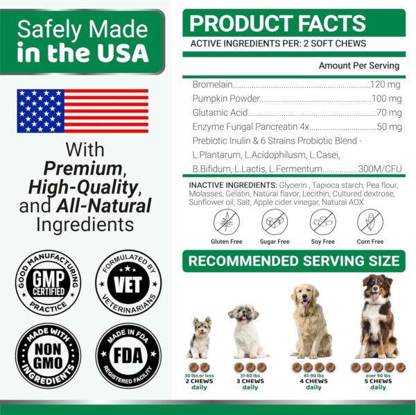 YUMA'S No Poo Chews for Dogs - 170 Ct - Coprophagia No Poop Eating Deterrent for Dogs - Stop Eating Poop for Canine - Probiotics & Digestive Enzymes Supplement - Made in USA - Image 4