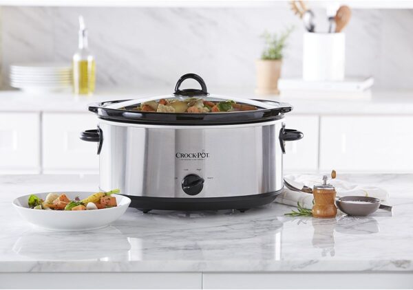 Crock-Pot 7 Quart Oval Manual Slow Cooker, Stainless Steel (SCV700-S-BR), Versatile Cookware for Large Families or Entertaining - Image 4