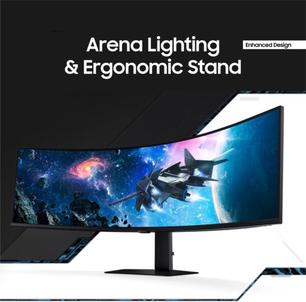 SAMSUNG 49” Odyssey G9 Series DQHD 1000R Curved Gaming Monitor, 1ms(GtG), VESA DisplayHDR 1000, 240Hz, AMD FreeSync Premium Pro, Height Adjustable Stand, Ultrawide Screen, LS49CG954ENXZA, 2024 - Image 5