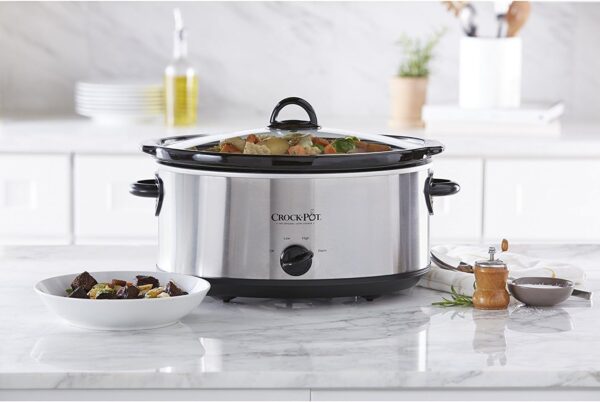 Crock-Pot 7 Quart Oval Manual Slow Cooker, Stainless Steel (SCV700-S-BR), Versatile Cookware for Large Families or Entertaining - Image 3