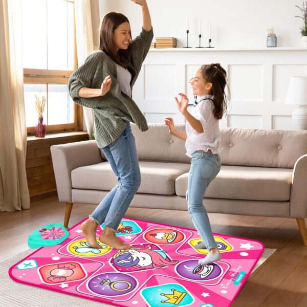 Unicorn Dance Mat - LED Light Pink Dance Pad with Music, 5 Game Modes, Adjustable Volume, Xmas & B-Day Gift for 3-12 Years Old Girls - Image 2