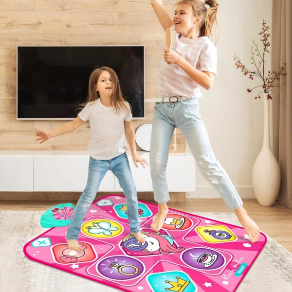 Unicorn Dance Mat - LED Light Pink Dance Pad with Music, 5 Game Modes, Adjustable Volume, Xmas & B-Day Gift for 3-12 Years Old Girls - Image 4