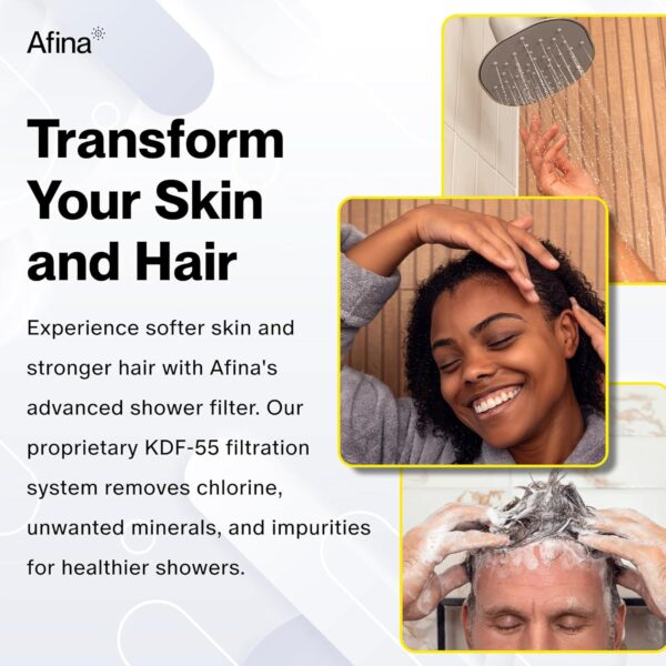 Afina Filtered Shower Head | High Pressure Shower - Reduces Dry Itchy Skin, Dandruff, Eczema, & Dramatically Improves Condition of your Skin, Hair & Nails (Nickel) - Image 4