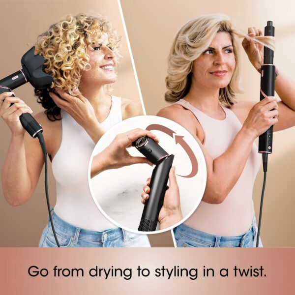 Shark FlexStyle Hair Dryer & Powerful Styling System with 6-Piece Hair Styling Tools, Paddle Brush, Curl-Defining Hair Diffuser, Auto-Wrap Curlers, Styling Concentrator, Oval Brush &, Black, HD440BK - Image 2